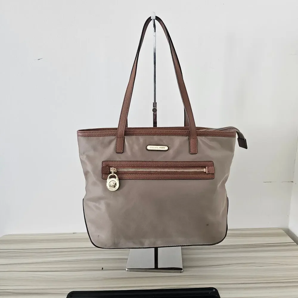 Michael Kors Tan Kempton Nylon Shoulder Tote Bag - Picture 12 of 12